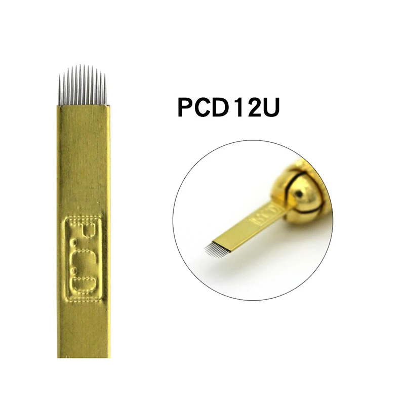 PCD 12U PCD стерилизованные иглы для бровей вышивка Перманентный макияж иглы микроблейдинг иглы поставка с инструкцией микро лезвие - Габаритные размеры: PCD 12U
