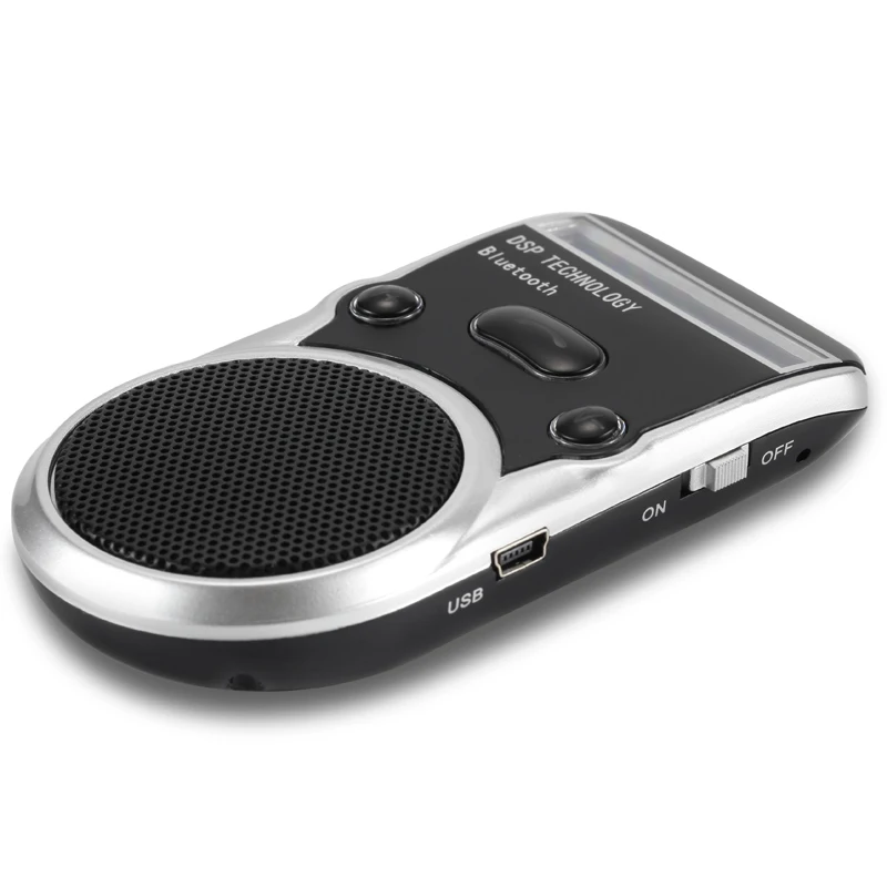 Solar Power Lcd Car Bluetooth Handsfree Kit Hands Free Adapter Aux Receiver Handsfree Speakerphone For Mobile Phone Cigarette Li