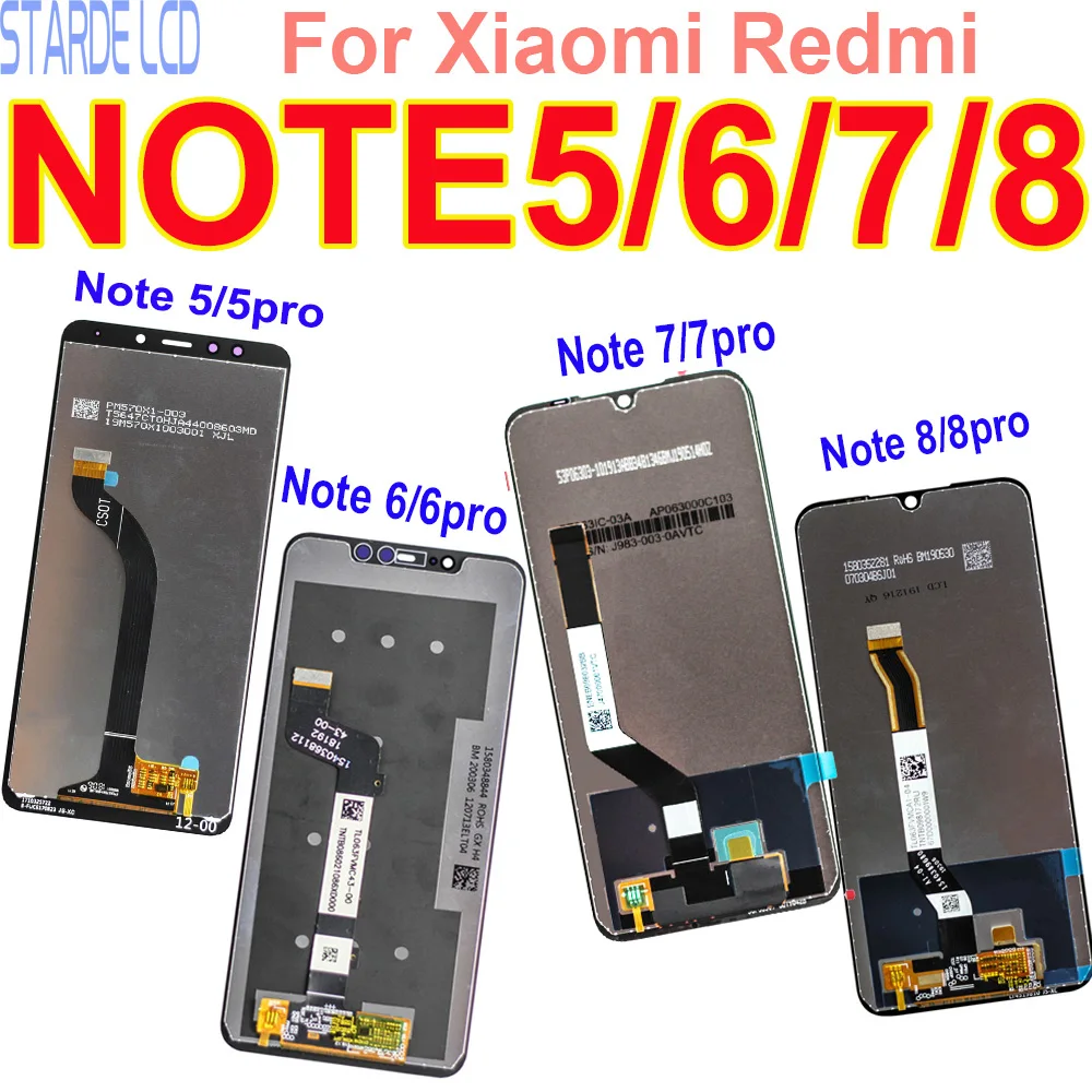 Оригинальный ЖК-дисплей для Xiaomi Redmi Note 5 6 7 8 Pro Сенсорный экран дигитайзер в сборе