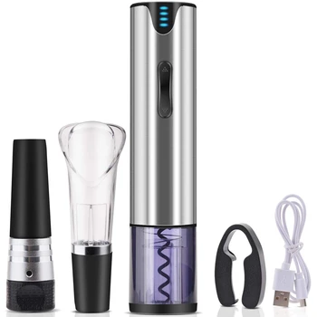 

Electric Wine Opener Rechargeable,Automatic Wine Bottle Openers With Premium Vacuum, Wine Opener,Pourer,Foil Cutter And Usb Rech