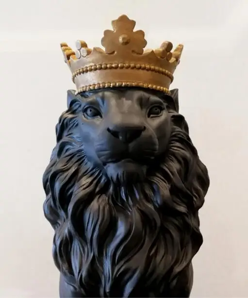 Черная Корона фигура льва ремесленные украшения Рождественские украшения для дома скульптура Escultura украшения дома аксессуары