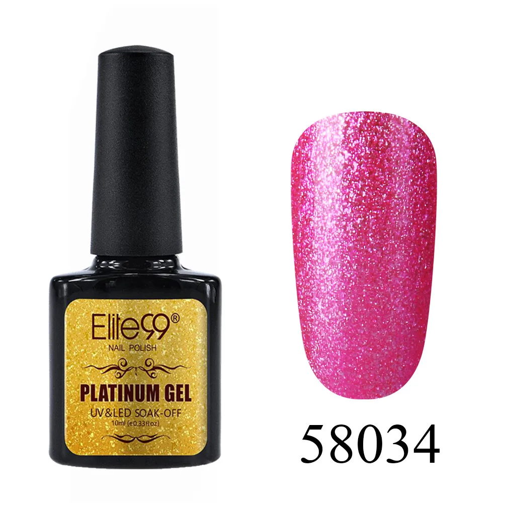 Elite99 гибридные Лаки гель лак для ногтей набор 10 mlgliting Platinum Painting Nails Art Poly UV Gellak Топ базовый праймер для маникюра - Цвет: 58034