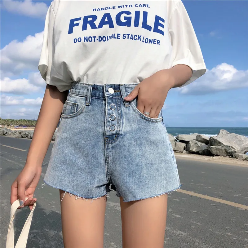 S-XL, лето, корейский стиль, свободные, цветные, пэтчворк, высокая талия, джинсы, женские, повседневные, широкие, lege шорты для женщин(Z6227