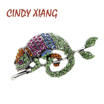 

CINDY XIANG Rhinestone Lizard Brooches For Women Chameleon Brooch Pin Animal Design Pins Fashion Jewelry High Quality 2020
