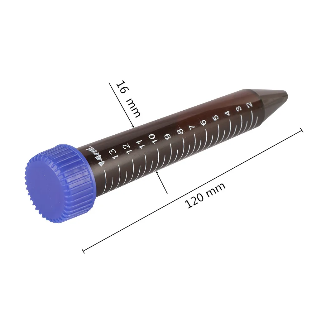 15ml Plastic Centrifuge Test Tube Brown Screw Cap Cone Bottom with Scale Line Laboratory Analysis Sample Vial Test Tube 5 Pcs