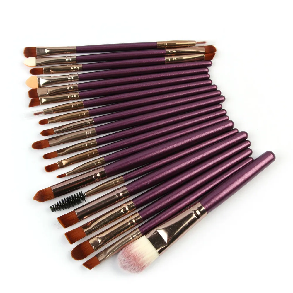 

20Pcs Professional Wood Handle Makeup Brushes Set Powder Foundation Eyeshadow Make Up Brushes Cosmetics Soft Synthetic Hair