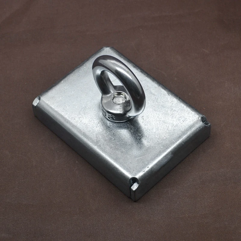 New 1Pc 75*55*15Mm Neodymium Iron Boron Block Magnet With Circular Eyebolt Rings For Salvage ( Steel Case) | Обустройство дома