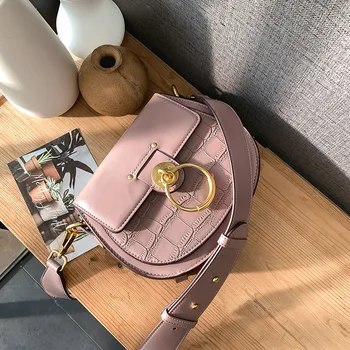 

Inspired Saddle Bag Women's 2020 New Style Textured Ring Shoulder/Crossbody Bag Retro Women's Bag