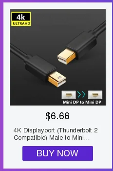 4K Displayport(Совместимость с Thunderbolt 2) Мужской к Mini Displayport Мужской адаптер конвертер для apple iMac MacBook Pro Air Hdtv