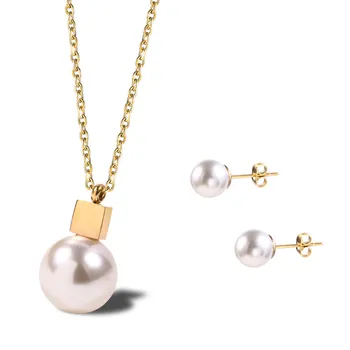 

Necklace Pendant Earrings Pearl Jewlery Sets for Women Gift Fahion BT173