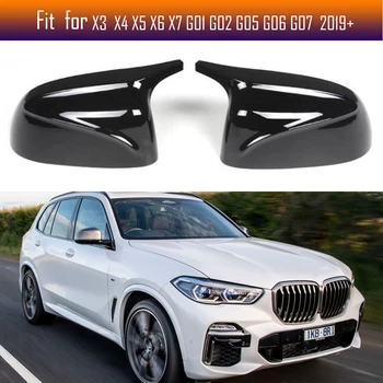 

ABS Replacement Mirror Cap Cover For BMW G05 X5 Glossy Black Rear View Mirror Shell for X3 X4 X6 X7 G02 G05 G06 G07 2018+