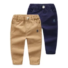 Хлопковые Штаны для мальчиков осенняя одежда коллекция года, детские брюки средних и больших размеров тонкие повседневные весенне-осенние детские узкие брюки
