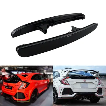 

2x Rear Bumper Reflector Black Smoked Lens Fit For Honda Civic X MK X Type R 2016-up