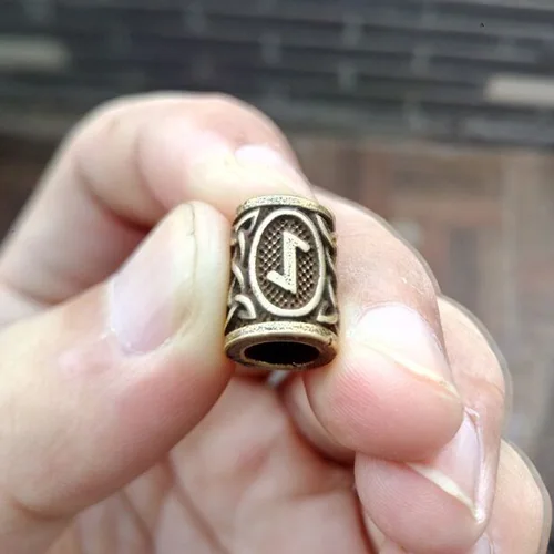 골동품 청동 빈티지 룬 바이킹 비즈 DIY 팔찌 목걸이 보석 만들기 액세서리 매력 수염 머리 금속 튜브 비즈 7