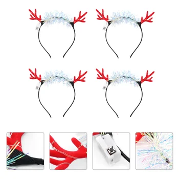 

4Pcs Antlers Hairbands Lovely Luminous Headdress Hair Hoops for Party Christmas Cosplay