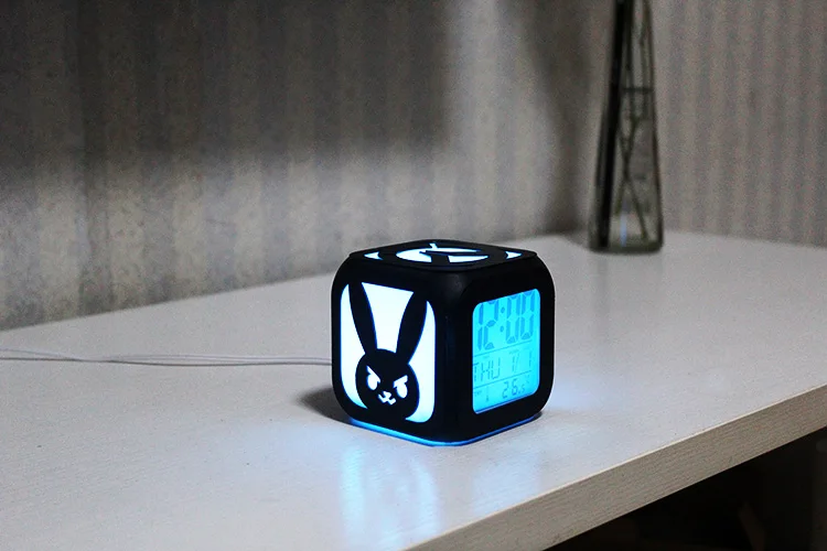 Кролик форма игры 3D Led маленький будильник Teenager'S спальня часы Дисплей день месяц дата