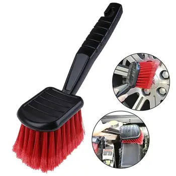 

1pc Car Wheel Brush Tire Cleaner with Red Bristle and Black Handle Washing Tools for Auto Detailing Motorcycle Cleaning