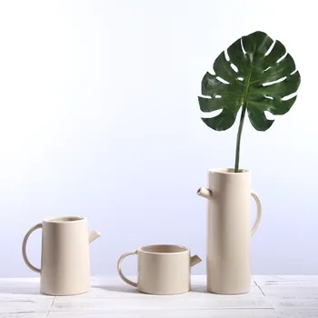 

Nordic Ins Creative Ceramics Kettle Vase Ornaments Home Living Room Desktop Flower Arrangement Containe Crafts Dried Flower Vase
