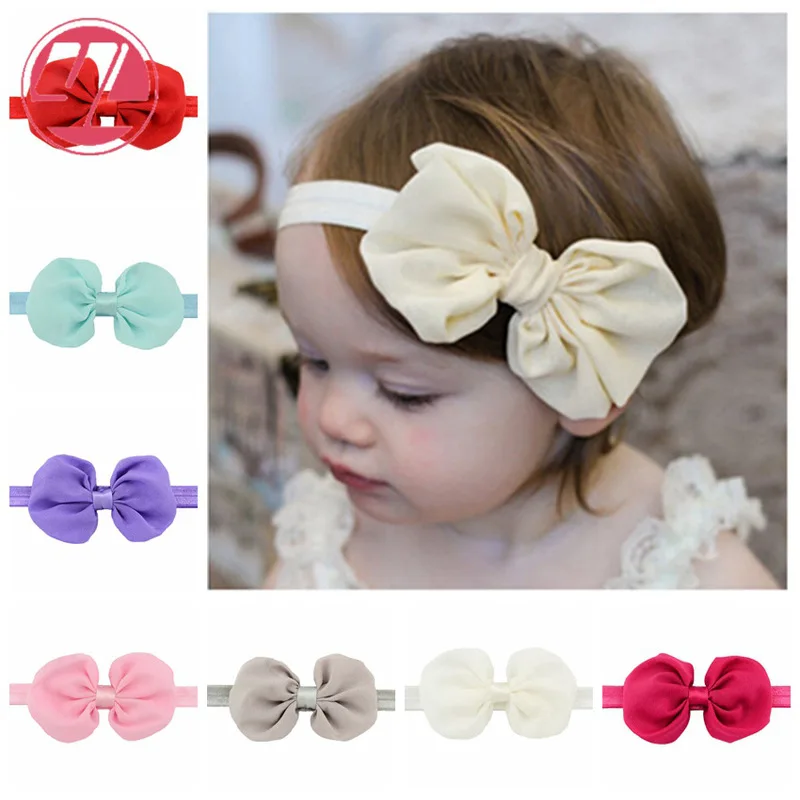 585 ; импортные товары; Детский головной убор в европейском и американском стиле; шифоновая повязка для волос с бантом; головной убор для девочек; AliExpress поставка