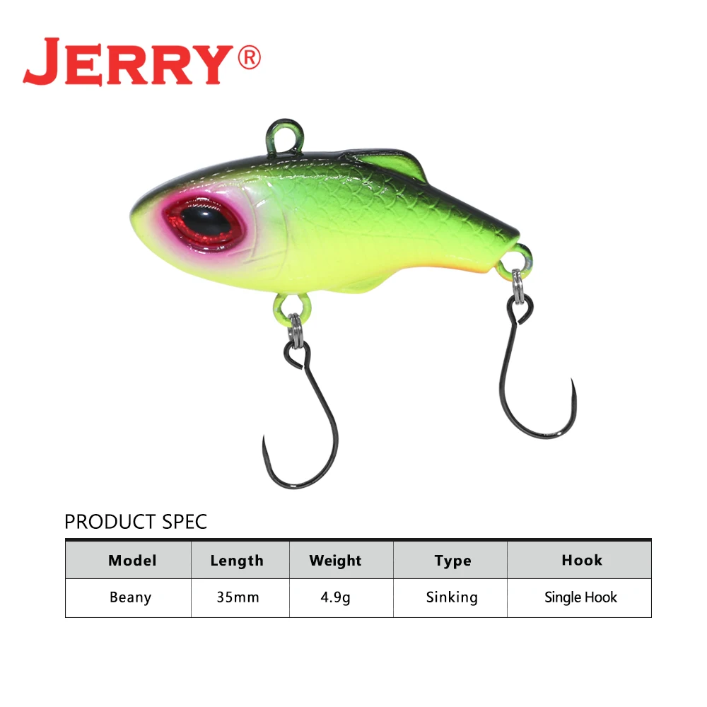 Jerry Beany Sinking Plastic VIB Lipless Wobbler Micro Fishing Lures Area  Trout Vibration Crank Baits 35mm Plug Artificial Tackle