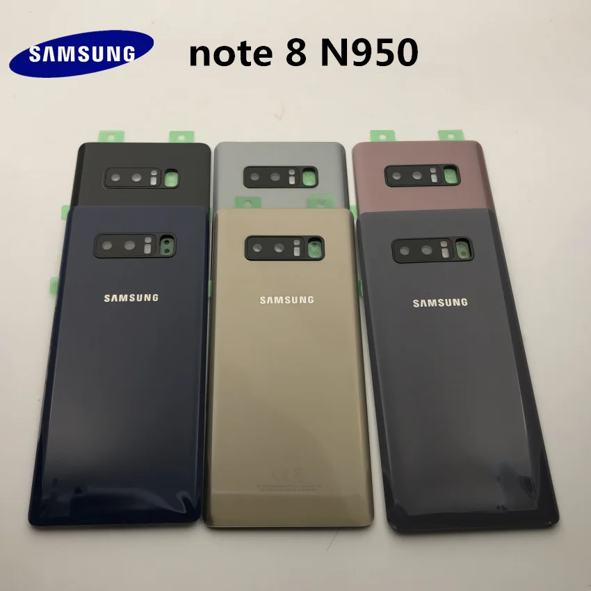 Samsung Galaxy NOTE 8 N950 SM-N950F задняя крышка батарейного отсека Корпус+ Ушная камера стеклянная рамка объектива Запасные части для ремонта