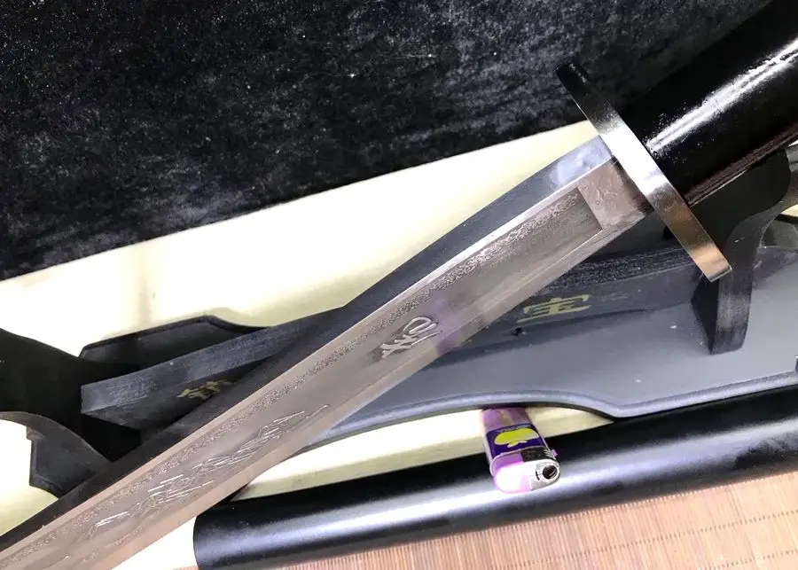 Hand-Forged WUSHU Broadsword Sword Katana Carven Tiger Kung Fu Da Dao Saber