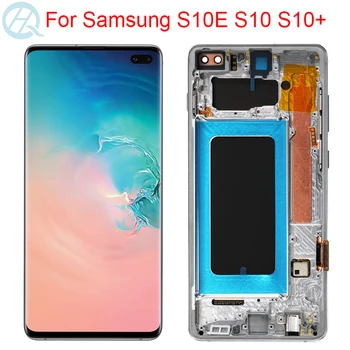 

Original Super AMOLED For Samsung Galaxy S10e G970F Display S10 G973F Touch Screen S10 Plus G975F LCD With Frame Assembly