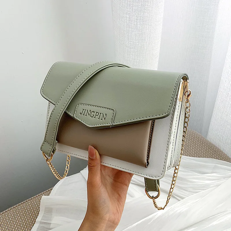 

INS Summer Shoulder Bag Women's 2019 New Style Fashion Korean-style Versatile Chain Shoulder Bag Fashion Contrast Color WOMEN'S