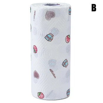 

Disposable Kitchen Tissue Water-absorbing Oil-absorbing Paper Towel Wet Dry Use Printed for Home WH998