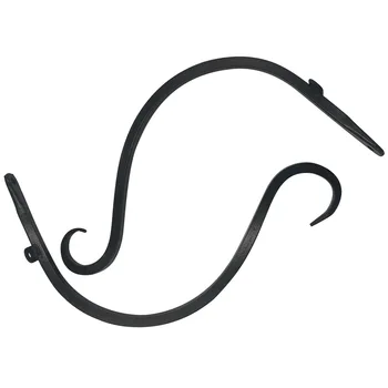 

2pcs Hanging Basket Bracket Anti Rust Wrought Iron Wall Mounted Decorative Hook Weatherproof Balcony Plant Hanger Indoor Outdoor