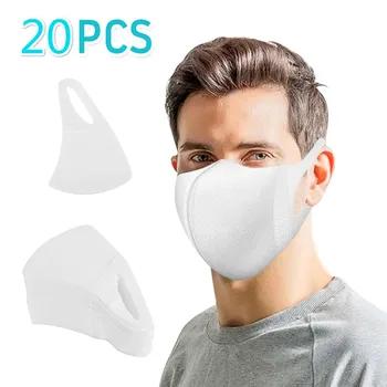 

20pcs White Disposable Face Mask Non-woven Fabric Outdoor Dustproof Protective Cover Masks Home Daily Supply