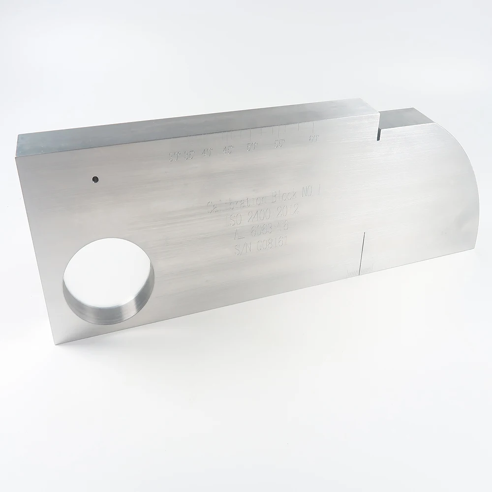 Aluminum V1 type Ultrasonic Calibration Test Block Inch Version IIW-Type ISO2400-2012 with Straight groove 3mm hole