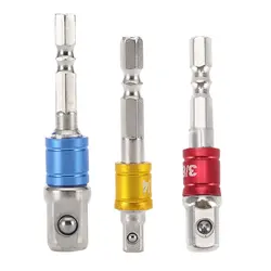 Adaptador de enchufe de taladro de vástago para controlador de impacto, juego de brocas de extensión de barra de 1/4 ", 3/8", 1/2 Bits