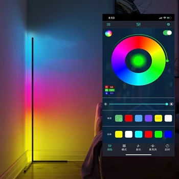 

Modern Dimming Led Corner Floor Lights Colorful RGB Remote APP Control Bedside Bedroom Decoration Standing Lamps Indoor Lighting