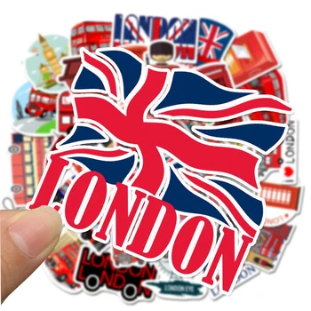 

50 PCS PVC Red Bus Phone Booth DIY Skateboard Laptop Graffiti Motorcycle Decorative Sticker Refrigerator Car StickerVinyl Decals
