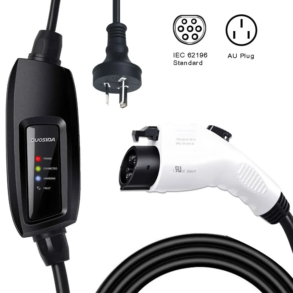 J1772 EVSE вход ev штекер Duosida Уровень 2 EV зарядное устройство тип 1 AU 5 м кабель для