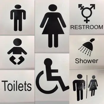 

3 X TOILET DOOR UNISEX TOILET STICKERS MALE FEMALE BABY CHANGE DISBALED SIGNS