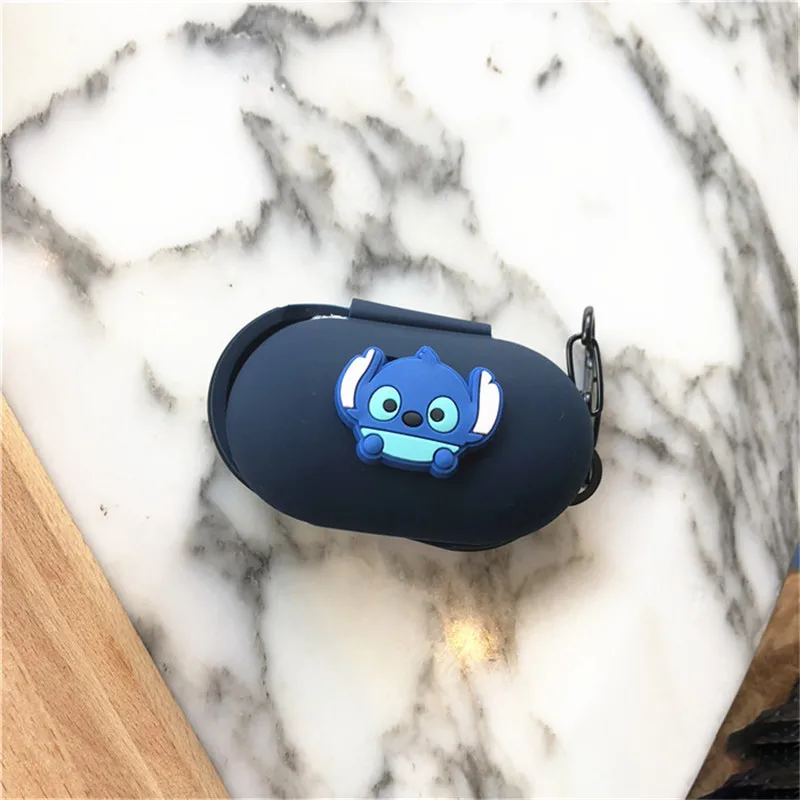 17 Милый мультяшный силиконовый защитный чехол для samsung Galaxy Buds, флип-открытый силиконовый чехол с карабином - Цвет: 17
