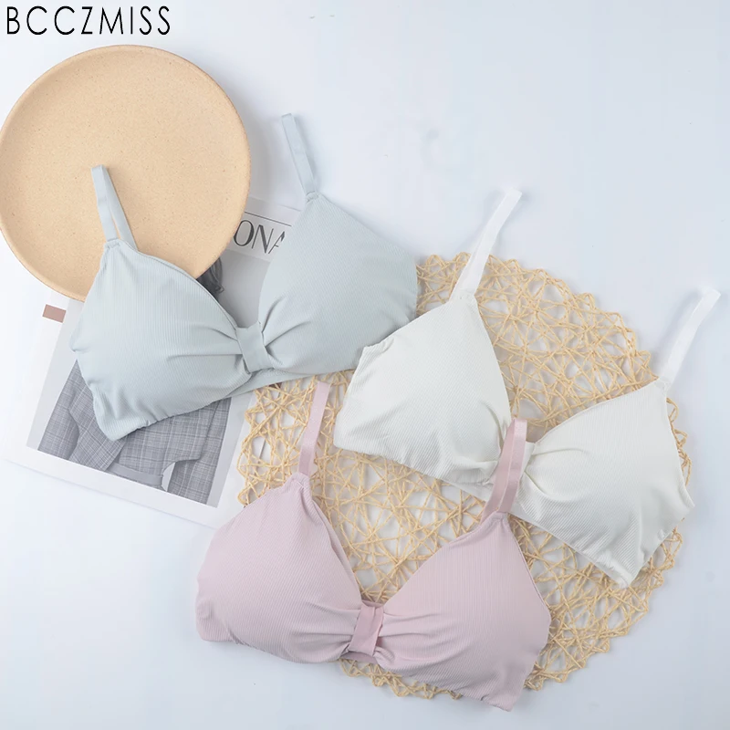 Женское нижнее белье BCCZMISS летнее хлопковое без косточек удобное для сна