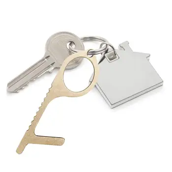 

Door Opener Hygiene Brass Non-contact Door Opener Closer Portable Press Elevator Tool #CW