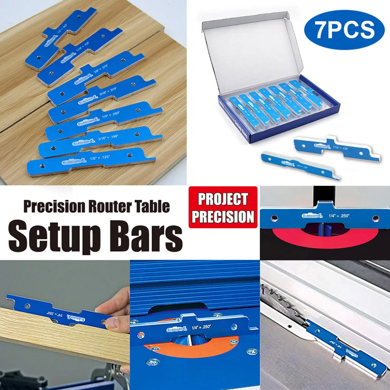 

HOT Router Tables Setup Bars Set Aluminum Alloy Woodworking Depth Test Distance Set up Bars NDS66