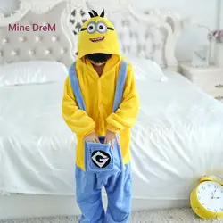 Аниме милый комбинезон Despicableme Onesie Пижама Kigurumi Детские фланелевые Животные пижамы с рисунком аниме костюмы детская одежда для сна