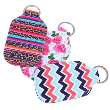 

3pcs 30ml Neoprene Storage Case Portable Keychain Carriers with Key Ring