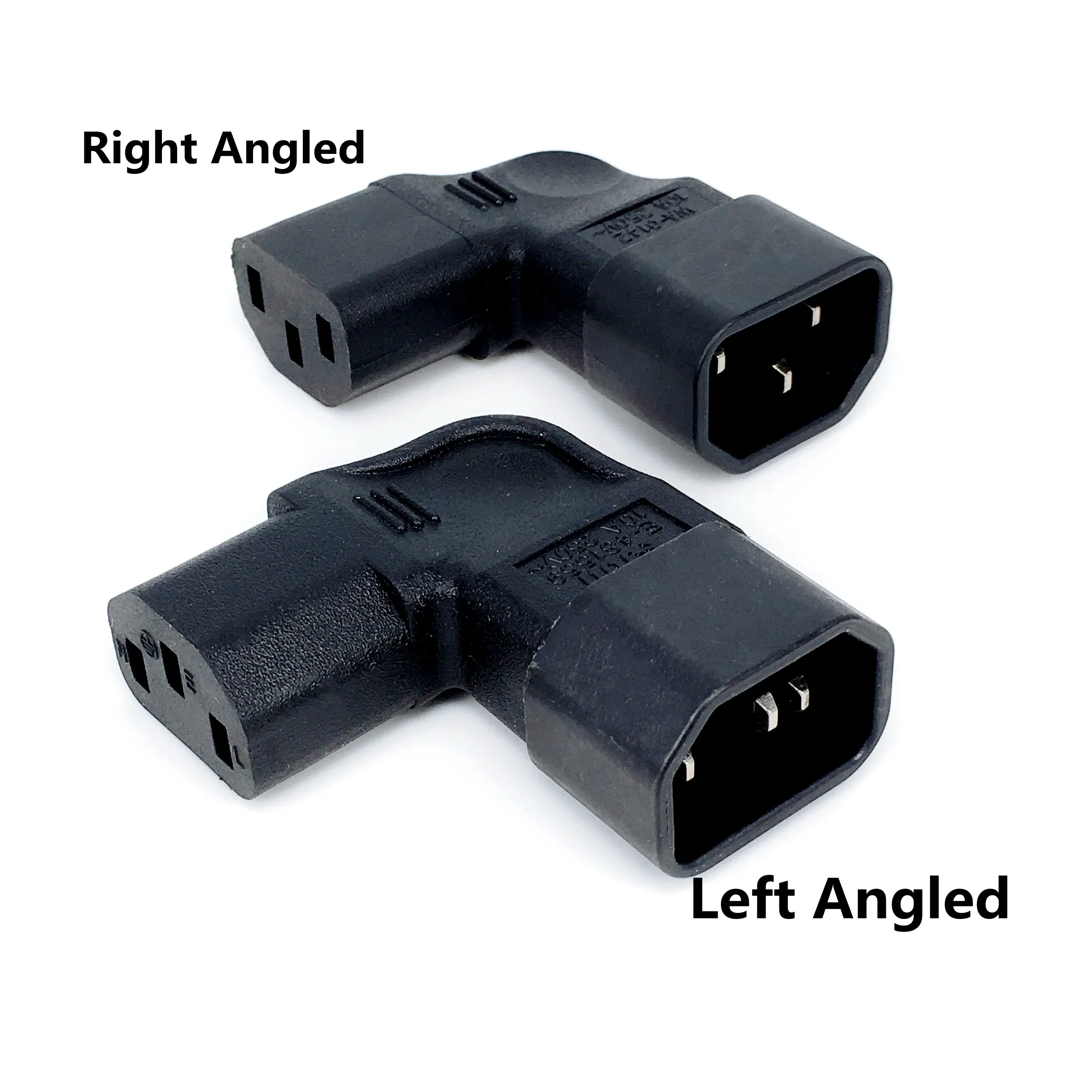 Левый/правый угол IEC 320 C14 3-контактный штекер на гнездо C13 PDU PSU UPS розетка адаптера