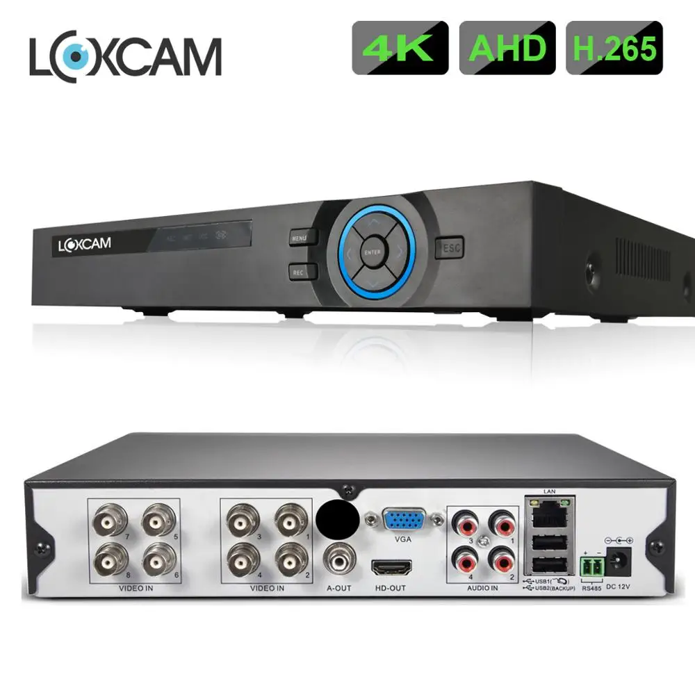 Видеорегистратор LOXCAM h.265 + 8 каналов 4K Ultra HD AHD DVR 6 в 1 Мп NVR камера видеонаблюдения ahd