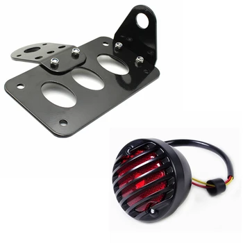 

Motorcycle Side Mount Tail Light with License Number Plate Bracket for Sportster Bobber Chopper
