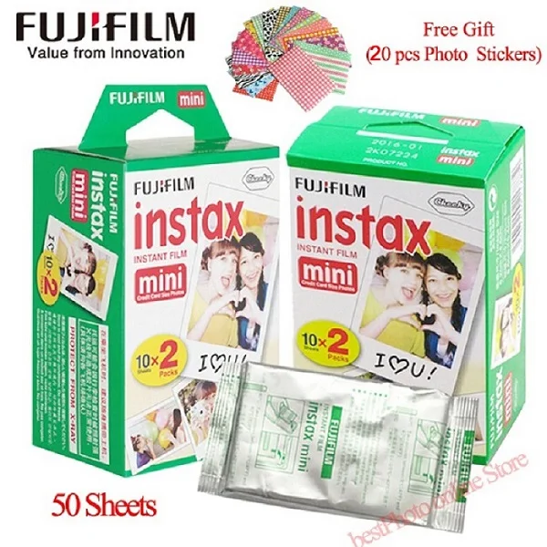 10-100 листов Fuji Fujifilm instax mini 9 8 белых краев пленки цветные Fims для instax instant camera mini 8 9 7 s фотобумага - Цвет: white 50 Sheets