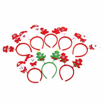 

10Pc Christmas Headbands Assorted Santa Claus Hairdress Headband for Kids Women Men