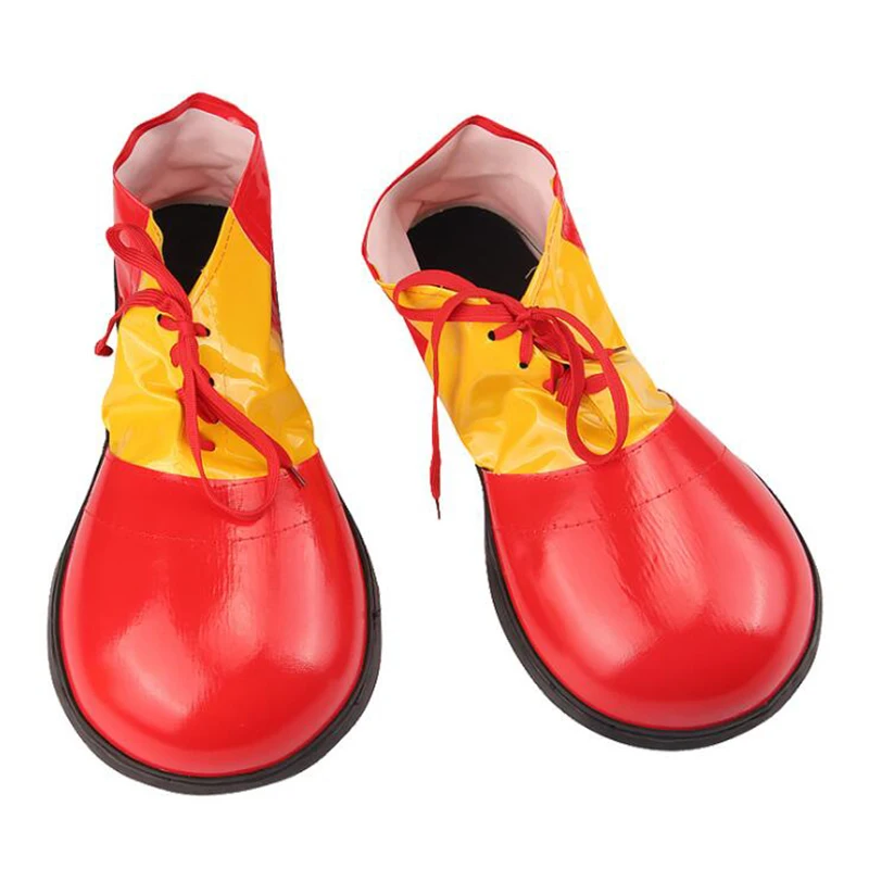 Halloween Funny Colorful PU Clown Shoes Adults Magic Cosplay Shoes Performance Costume Props Masquerade Party Dress Up Decorate