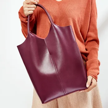 

Large wine red Vintage Luxury Woman Handbag Cowhide Ladies Famous Designer Brands Shoulder Bag Pochette Femme Handtassen Dames